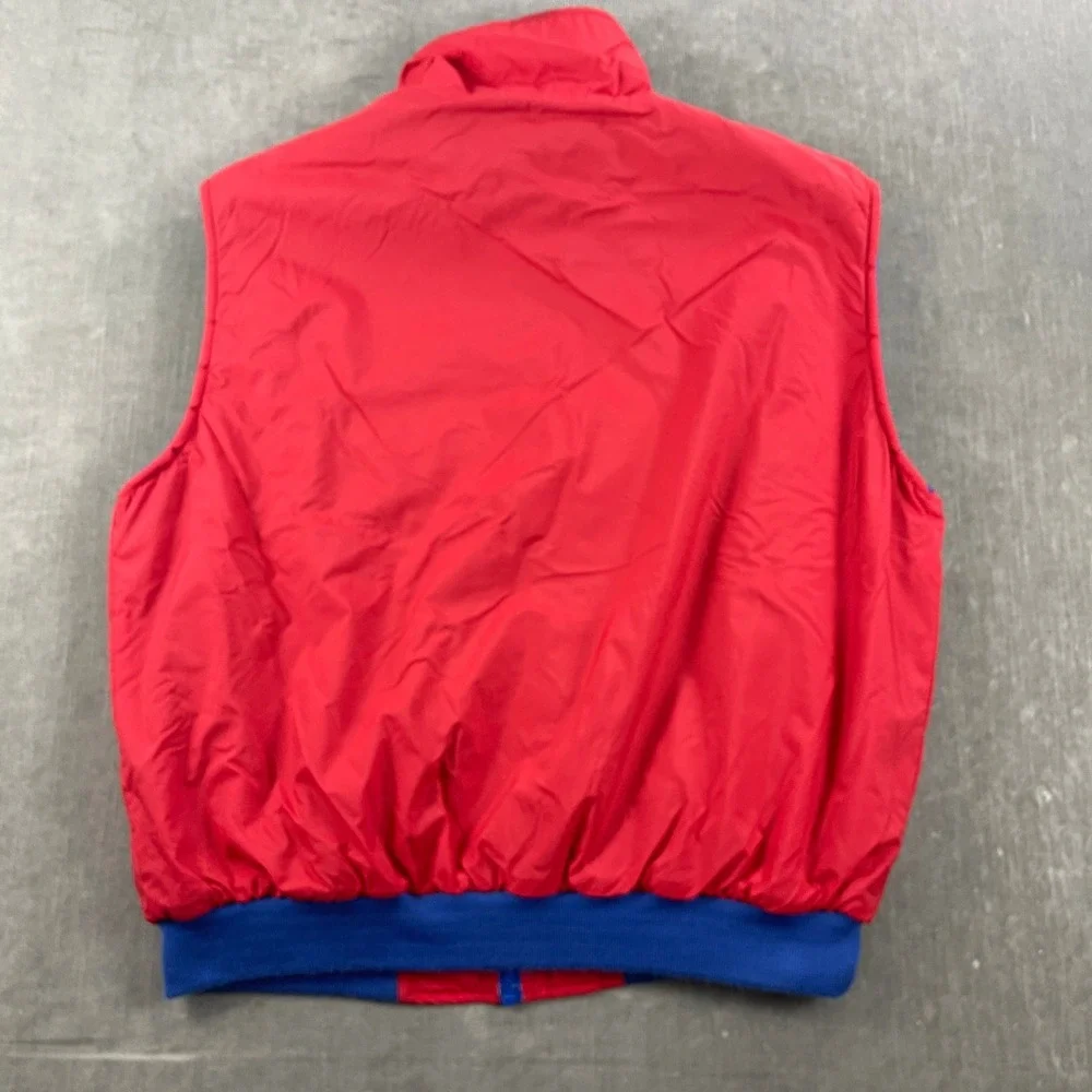 Woolrich Mens Large Red Full Zip Fleece Lined Nylon Vest Jacket 16041‎